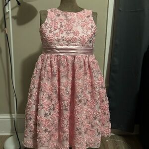 Elegant Pink Floral Kids Dress